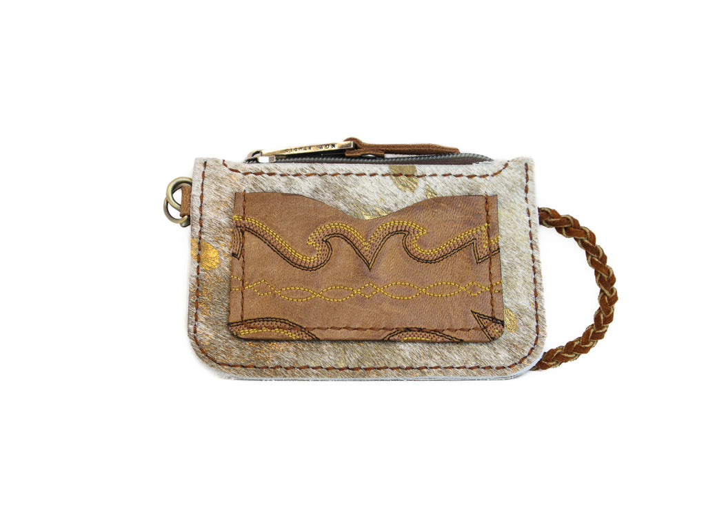Cowhide Coin Wristlet
